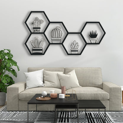 Desert Harmony Hexa Botanica 3D Acrylic Wall Art