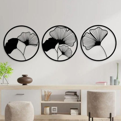 Whispering Ginkgo Circular Botanic 3D Acrylic Wall Art
