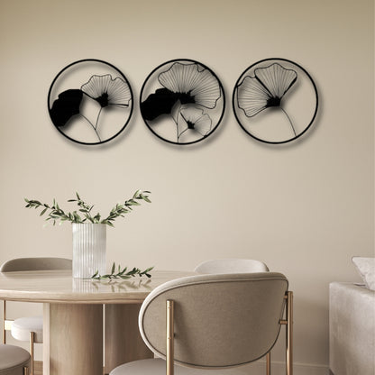 Whispering Ginkgo Circular Botanic 3D Acrylic Wall Art