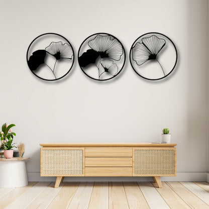 Whispering Ginkgo Circular Botanic 3D Acrylic Wall Art