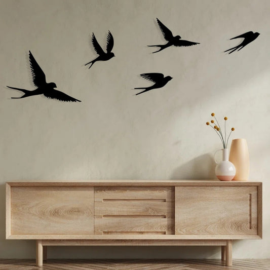 Set of 5 Freedom Flock Birds 3D Acrylic Wall Art