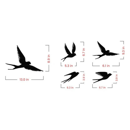 Set of 5 Freedom Flock Birds 3D Acrylic Wall Art