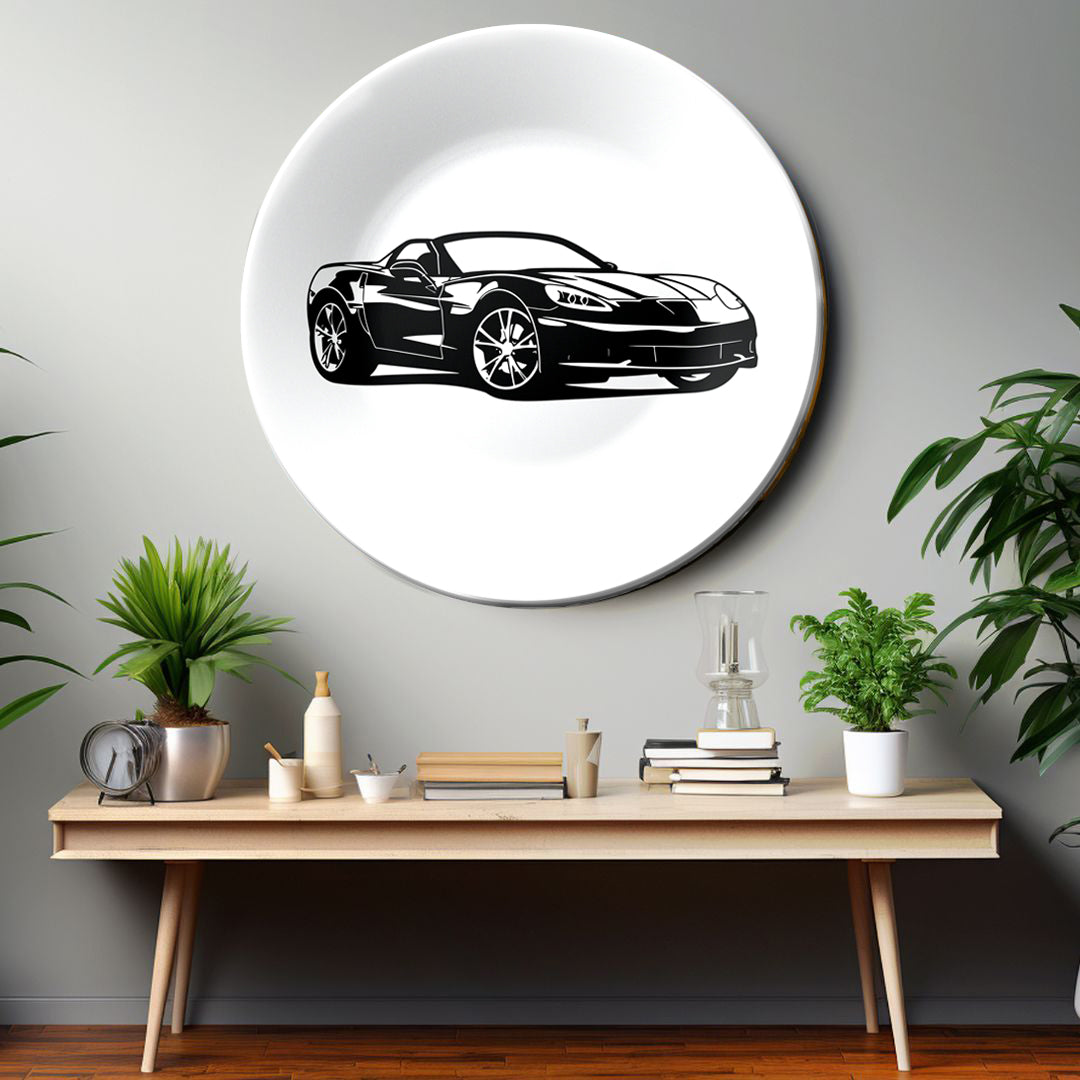 Super Car Monochrome Decorative Wall Plate