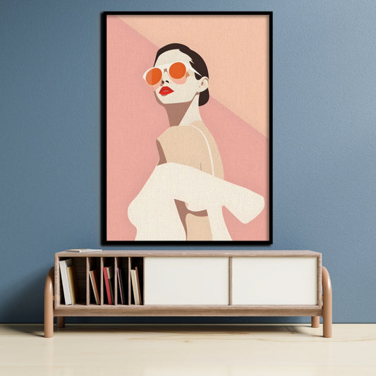 Sunlit Chic Vintage Canvas Painting Framed Wall Art