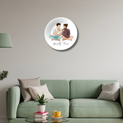 Quality Time Couple Room Wall Décor For Kitchen and Café Decorative Wall Plate