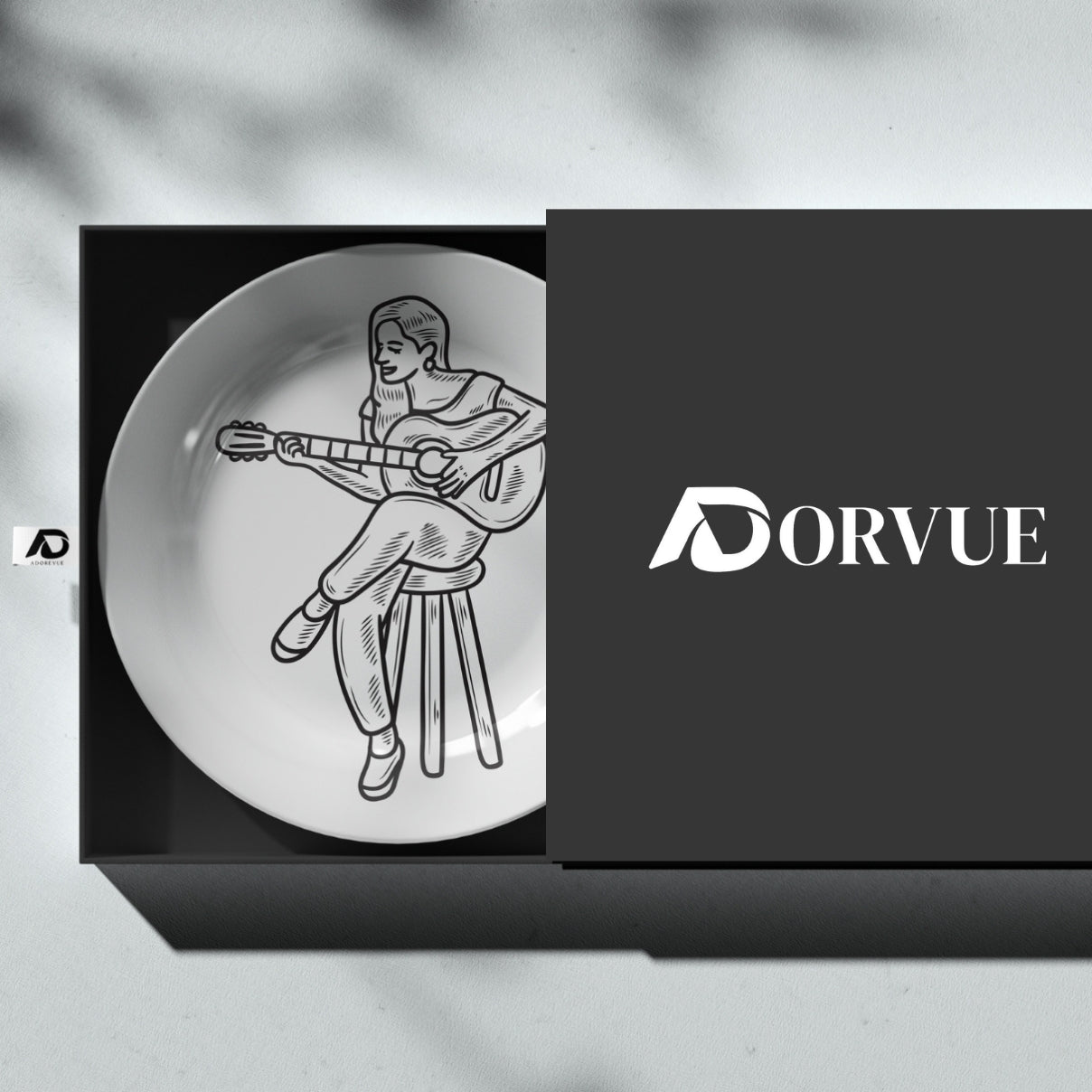 Woman Playing Guitar Timeless Decorative Wall Plate