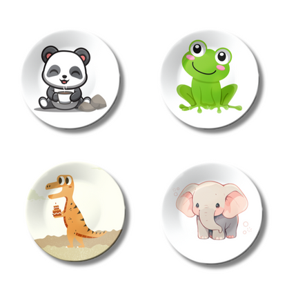 Set of 4 Wild Wonders Kids Room or Nursery Wall Décor Ceramic Wall Plates