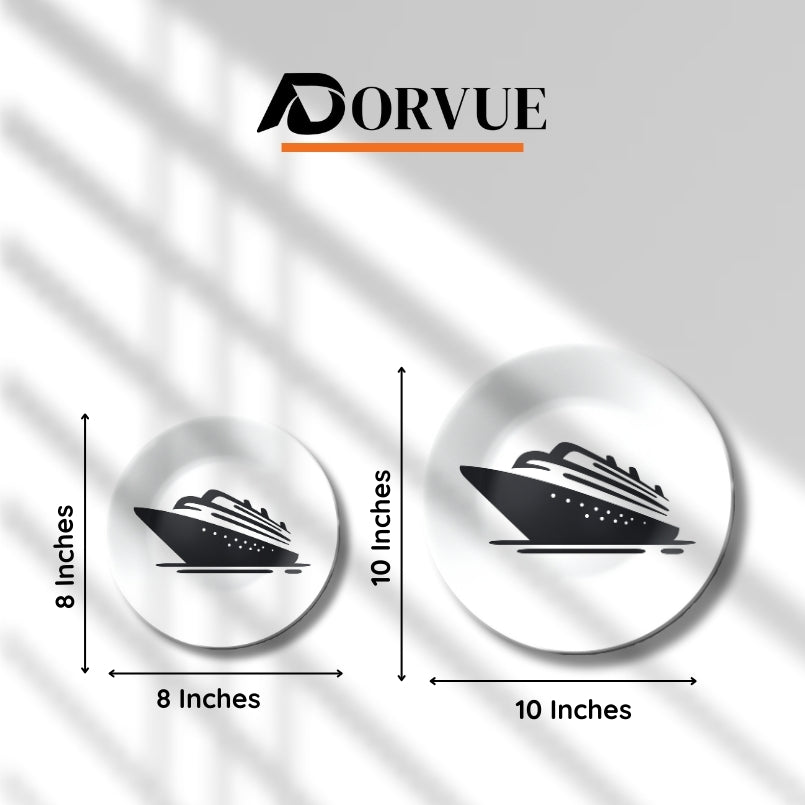 Cruise Ship Monochrome Decorative Wall Plate