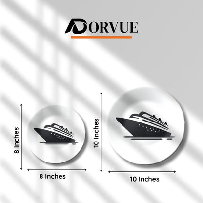 Cruise Ship Monochrome Decorative Wall Plate