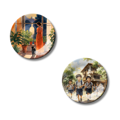 Set of 2 Timeless Tales Mother Waiting For Kids Home Décor Wall Plates