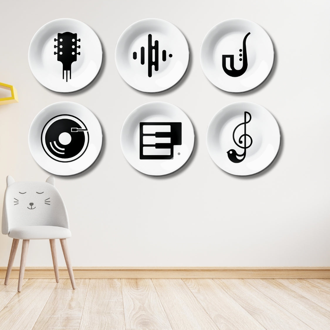 Set of 6 Euphonic Beat Home Décor Wall Plates