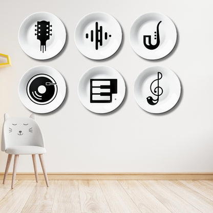 Set of 6 Euphonic Beat Home Décor Wall Plates