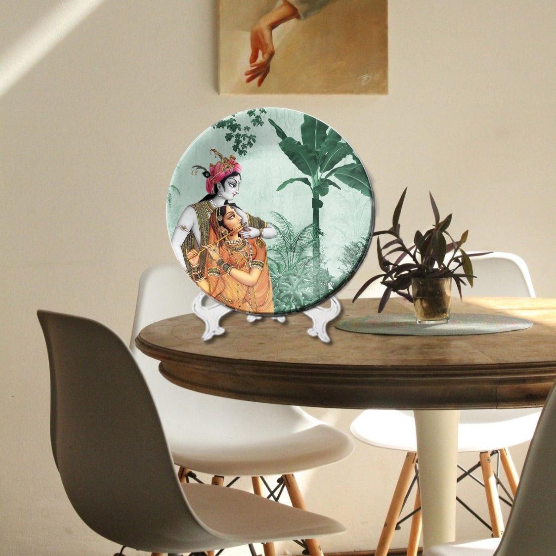 Set of 3 Divine Radha Krishna Art Painting Home Décor Wall Plates