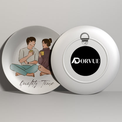 Quality Time Couple Room Wall Décor For Kitchen and Café Decorative Wall Plate