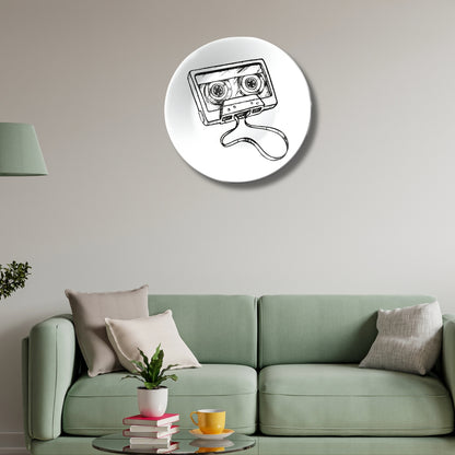 Cassette Tape Black and White Decorative Wall Plate