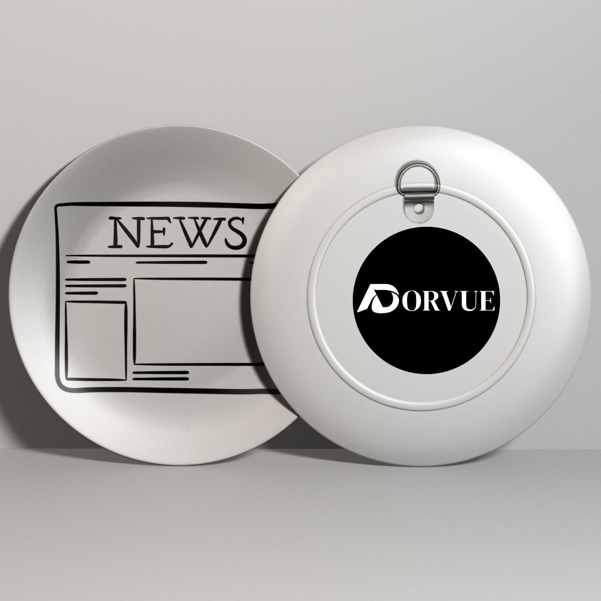 Timeless Print Newspaper Black and White Decorative Wall Plate