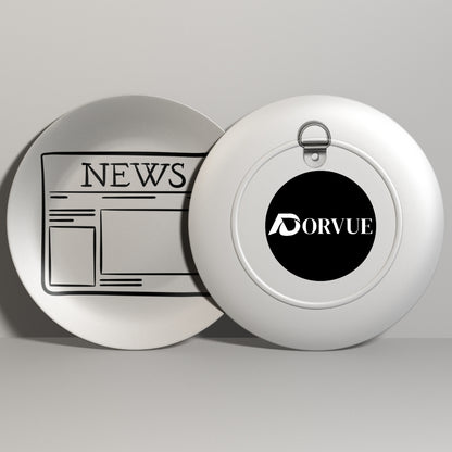 Timeless Print Newspaper Black and White Decorative Wall Plate
