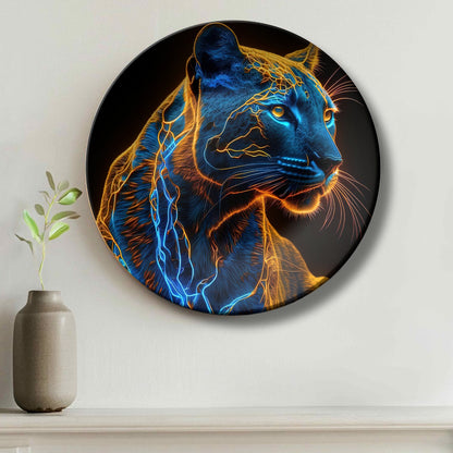 Electric Spirit Panther Ceramic Decorative Wall Plate For Home Décor