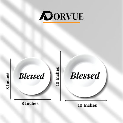 Blessed Quote Monochrome Decorative Wall Plate