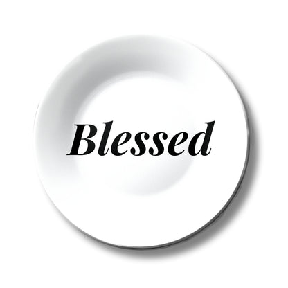 Blessed Quote Monochrome Decorative Wall Plate