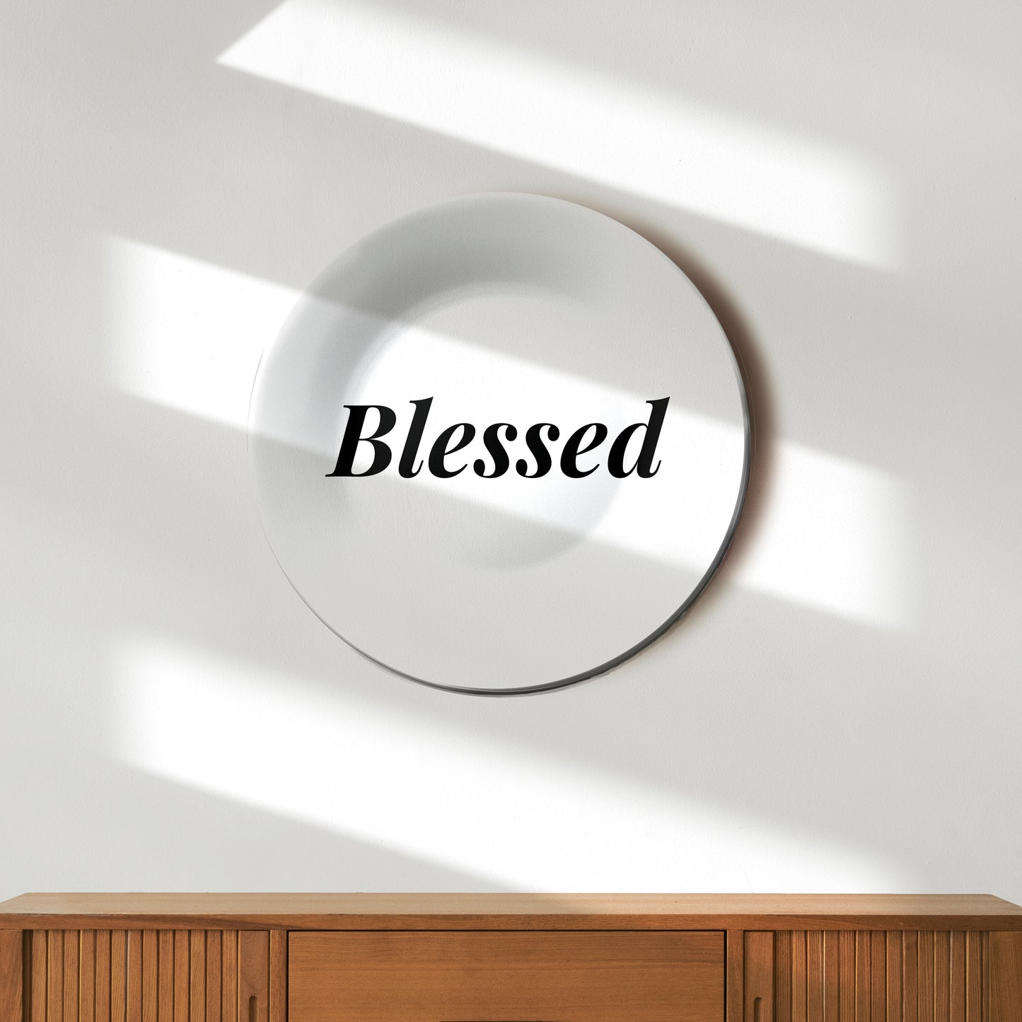 Blessed Quote Monochrome Decorative Wall Plate