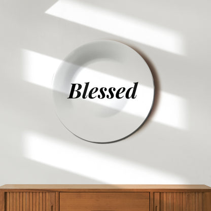 Blessed Quote Monochrome Decorative Wall Plate