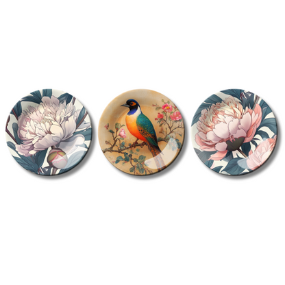Set of 3 Blossom & Wings Home Décor Wall Plates