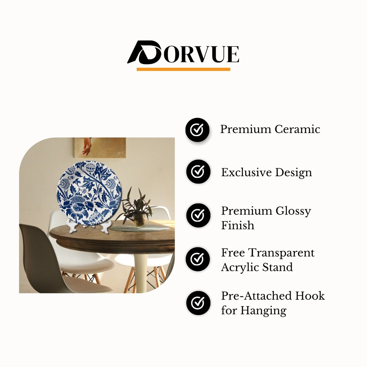 Blue and White Wall Décor Decorative Wall Plate