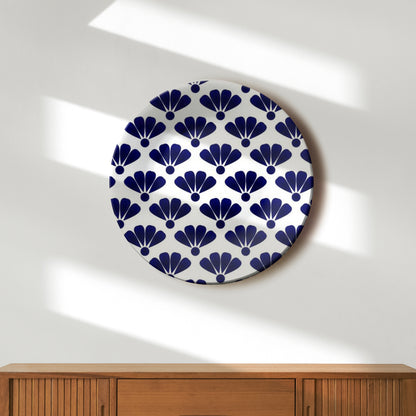 Cute Flower Blue and White Decorative Wall Plate