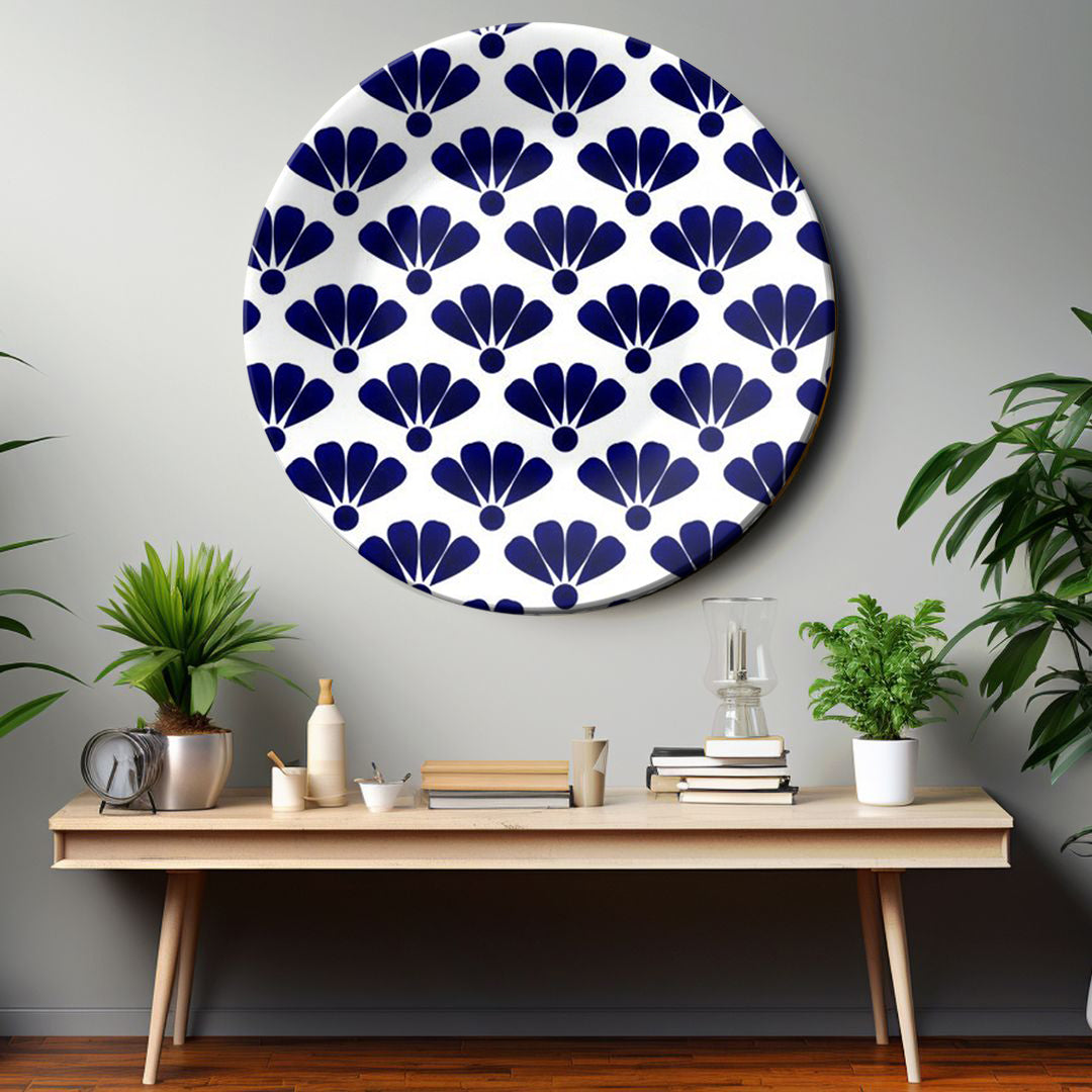 Cute Flower Blue and White Decorative Wall Plate