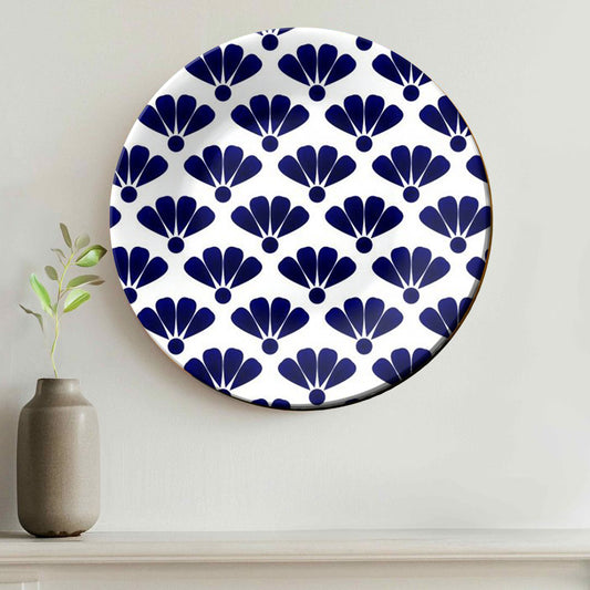 Cute Flower Blue and White Decorative Wall Plate