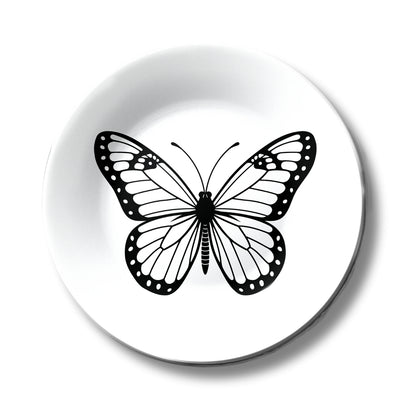 Monochrome Butterfly Wall Decor Decorative Wall Plate
