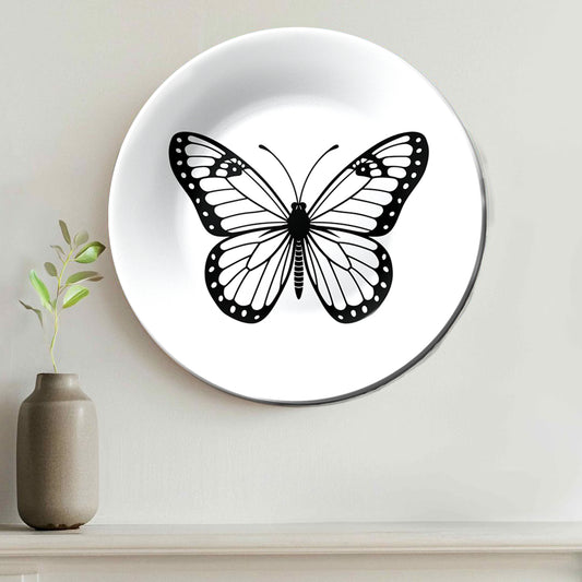 Monochrome Butterfly Wall Decor Decorative Wall Plate