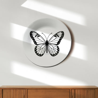 Monochrome Butterfly Wall Decor Decorative Wall Plate
