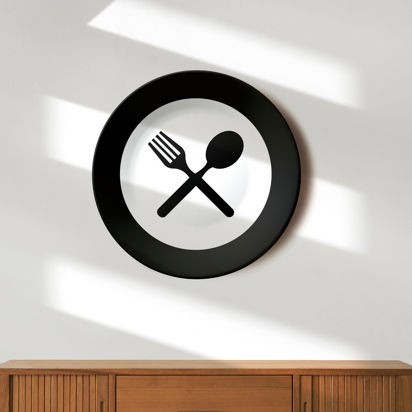 Spoon and Fork Decorative Wall Plate For Kitchen and Café Wall Décor