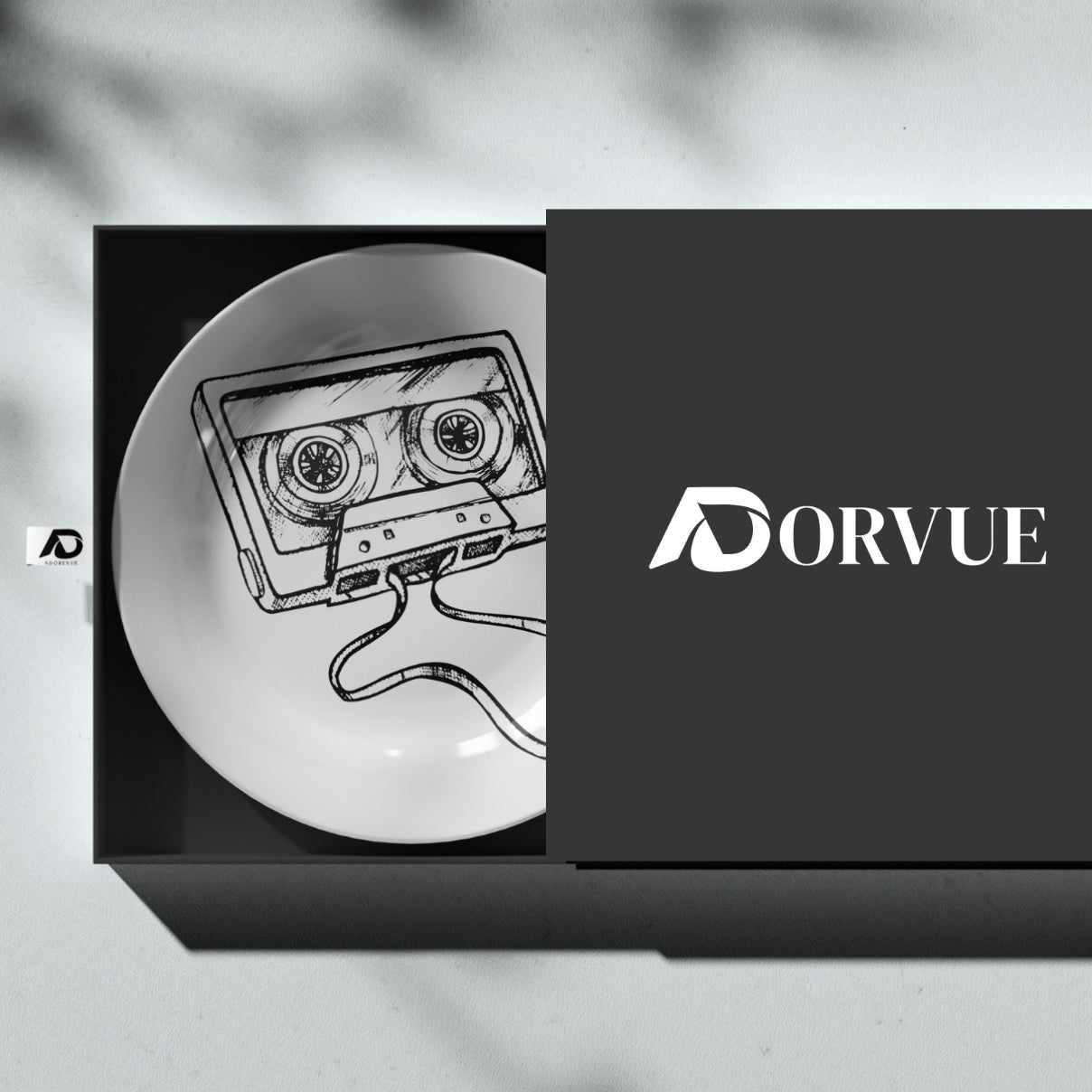 Cassette Tape Black and White Decorative Wall Plate