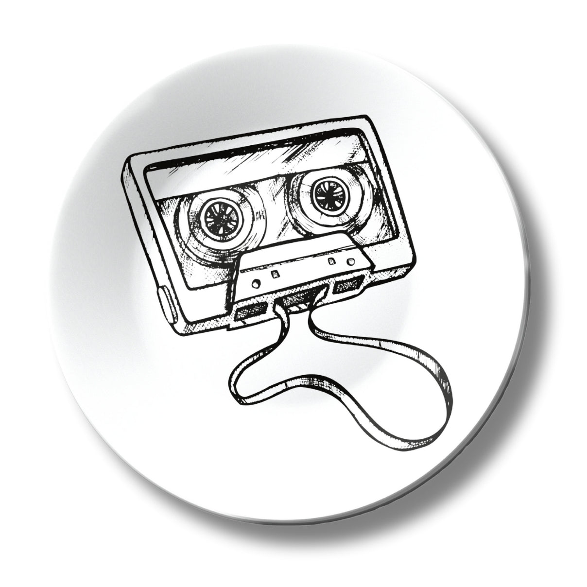 Cassette Tape Black and White Decorative Wall Plate