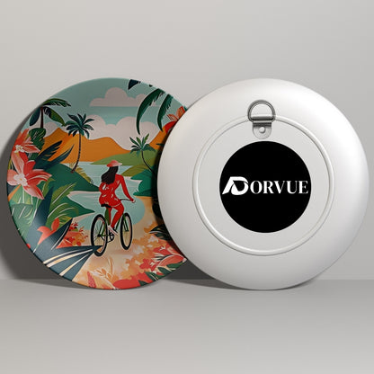 Women Riding Bicycle Ceramic Wall Plate Home Décor