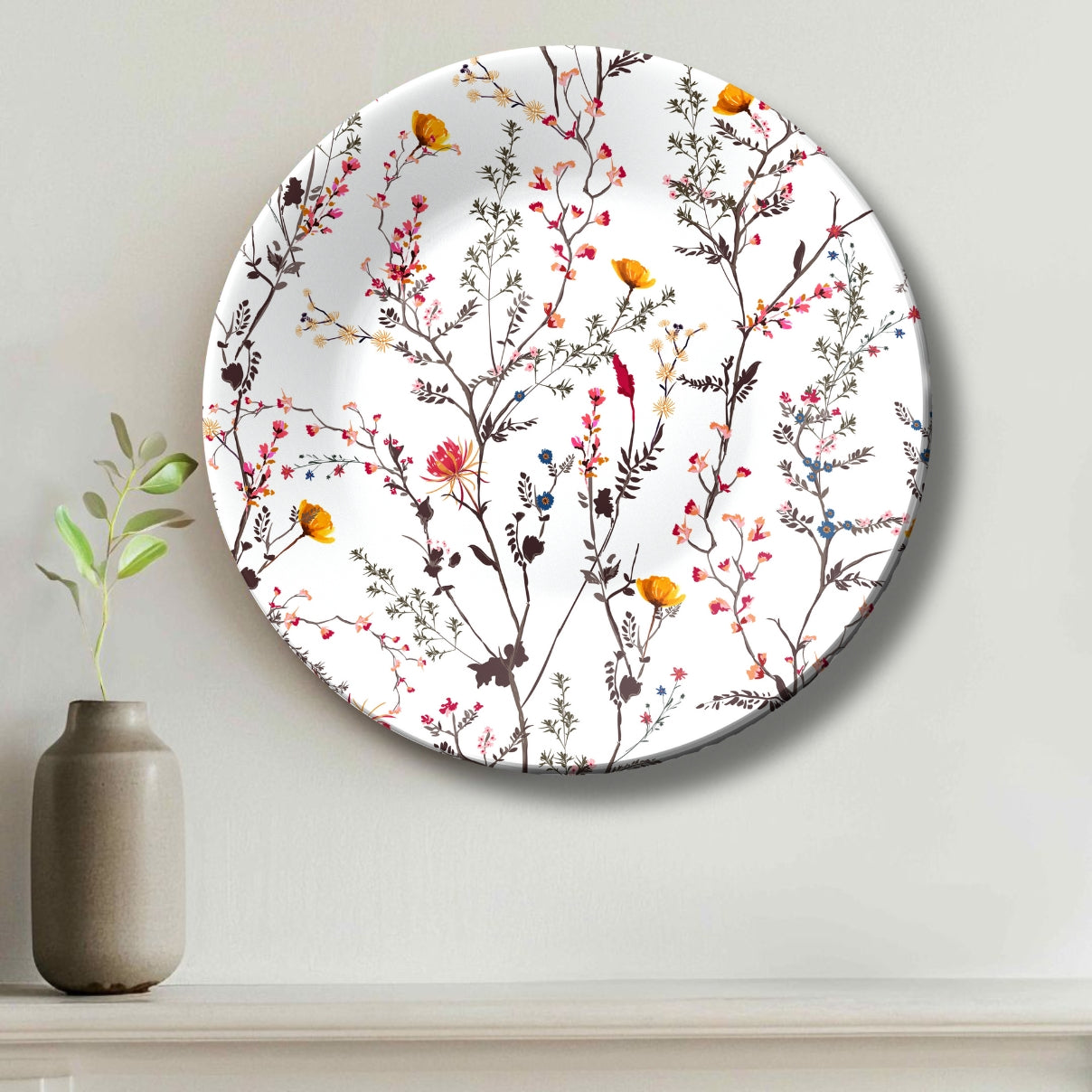 Floral Mirage Ceramic Decorative Wall Plate