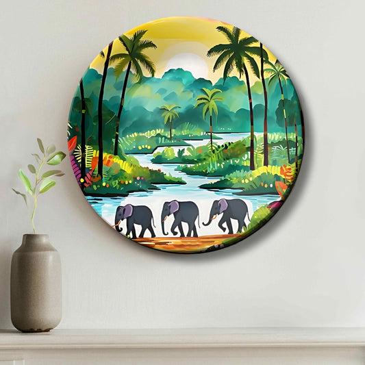 Udawalawe National Park Ceramic Wall Plate Home Décor