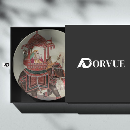 King on Royal Elephant Ceramic Wall Plate Home Décor