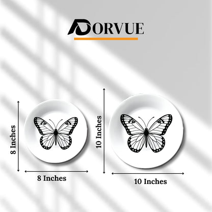 Monochrome Butterfly Wall Decor Decorative Wall Plate