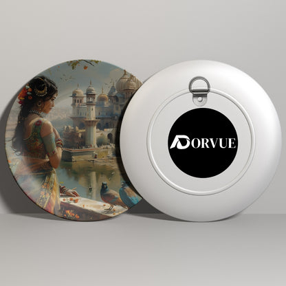 Riverside Beauty – Woman Admiring the Palace Ceramic Decorative Wall Plate