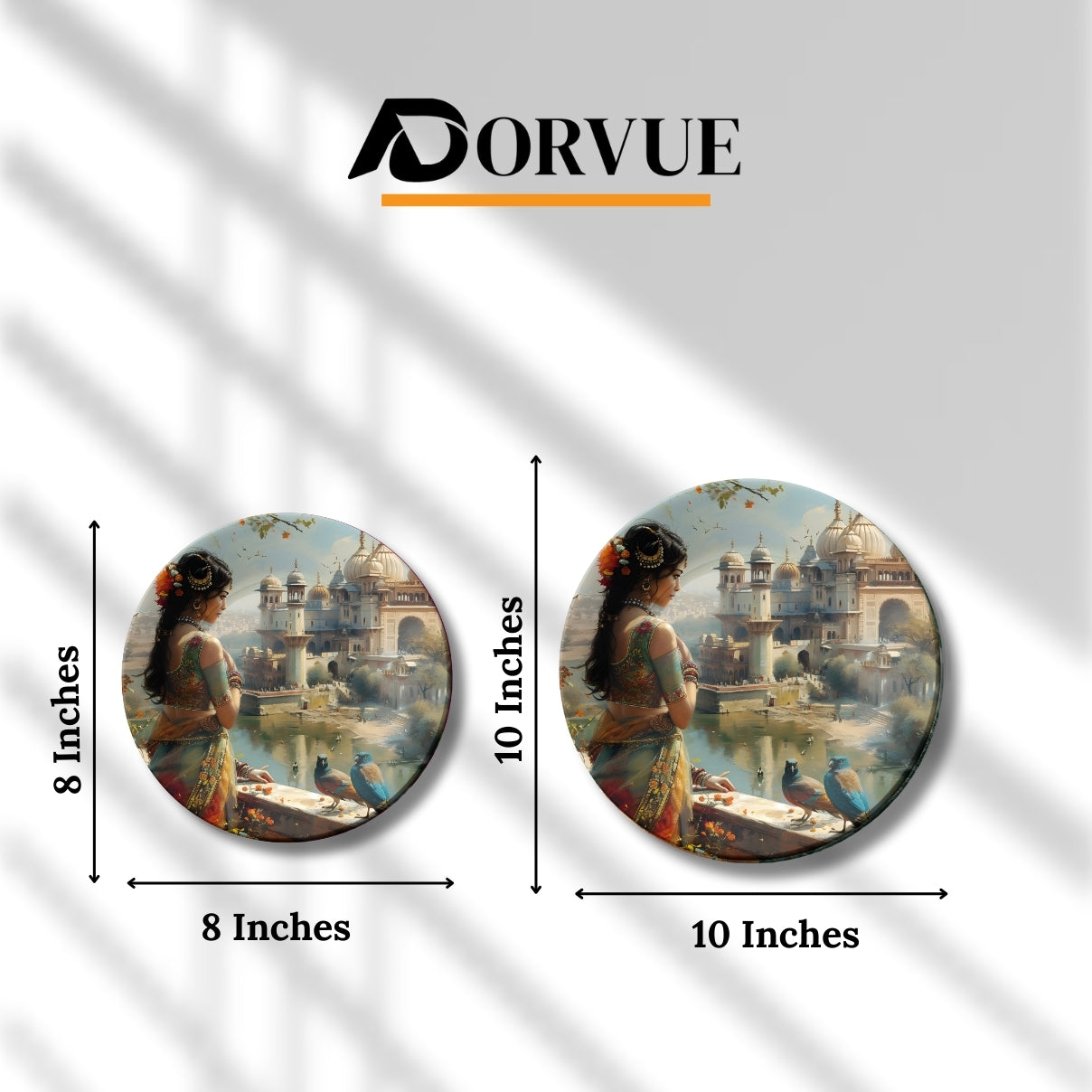 Riverside Beauty – Woman Admiring the Palace Ceramic Decorative Wall Plate