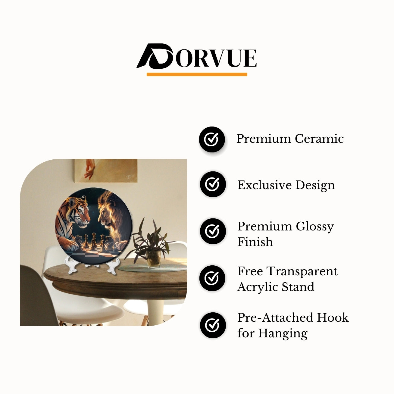 Battle of Kings Regal Showdown Ceramic Decorative Wall Plate For Home Décor