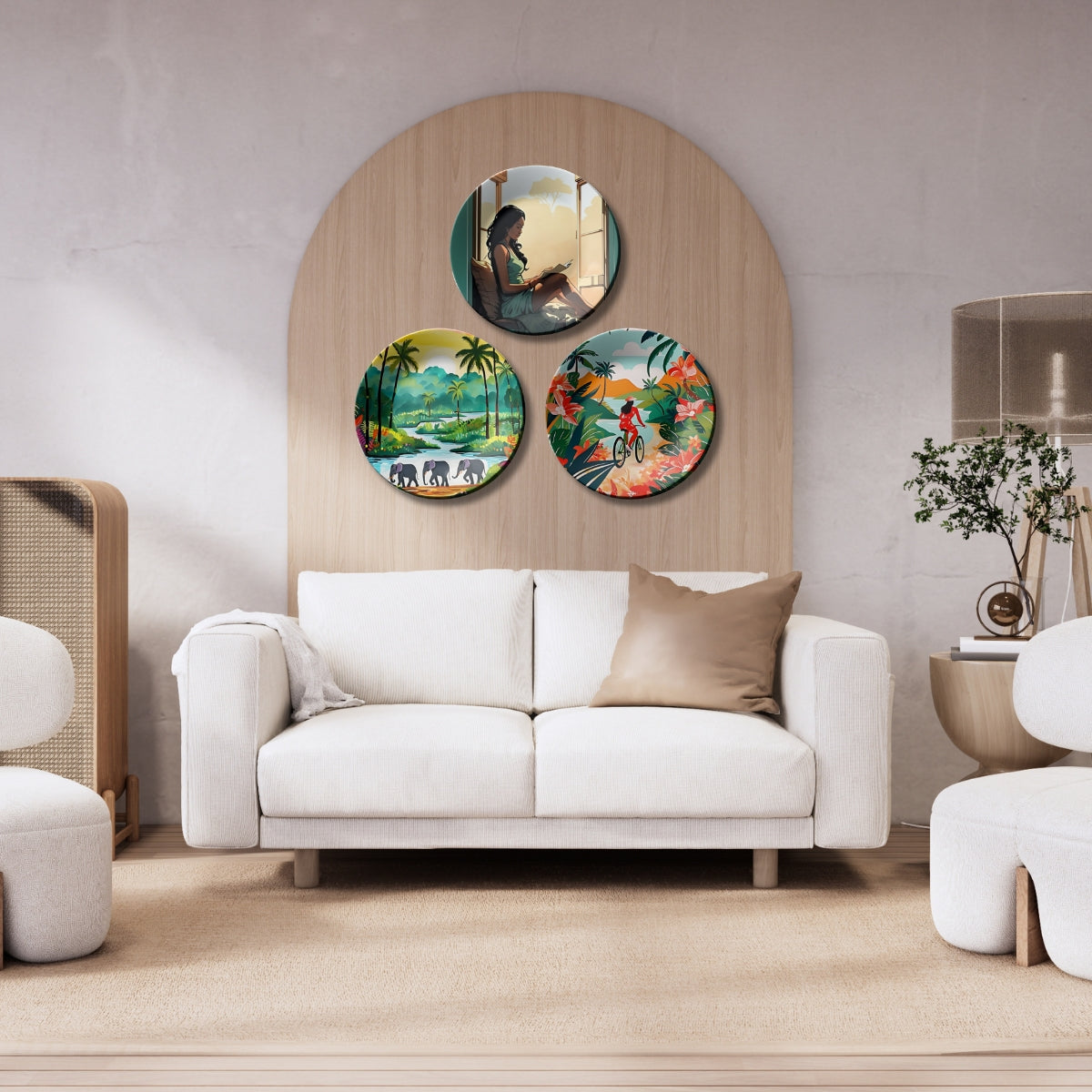 Wanderlust Tropical Escape Lifestyle Wall Plate Set Of 3
