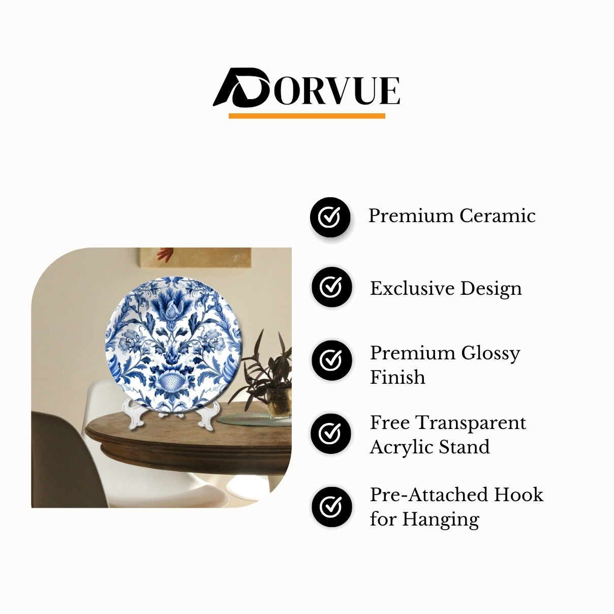 The Porcelain Meadow Ceramic Wall Plate Home Décor