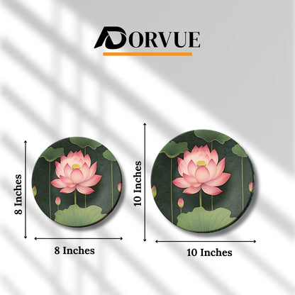 Set of 3 Lotus Goddess Ceramic Decorative Wall Plates Décor