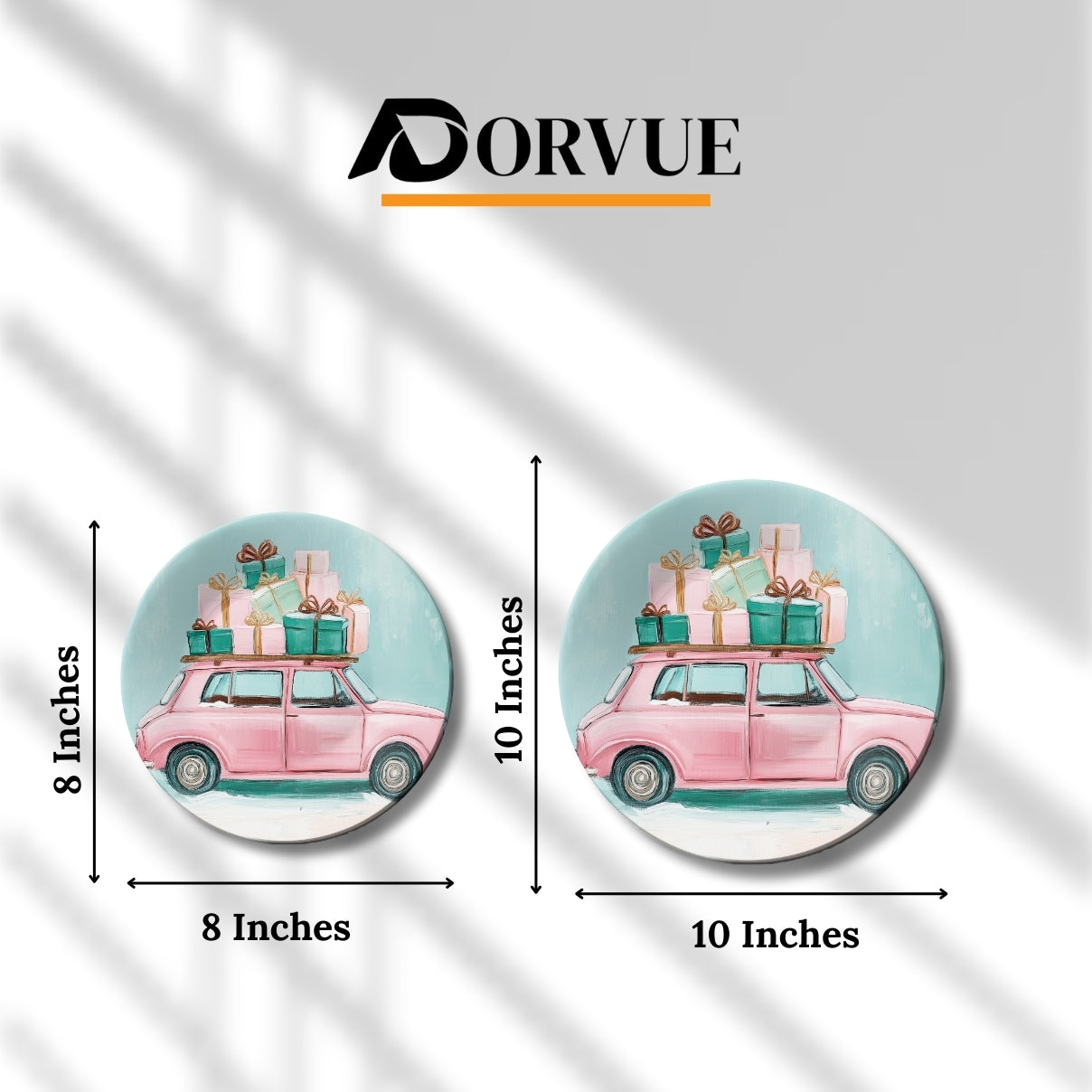 Holiday Gift Ride Christmas Wall Décor Ceramic Decorative Wall Plate