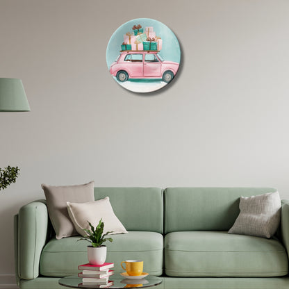 Holiday Gift Ride Christmas Wall Décor Ceramic Decorative Wall Plate